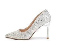 Glitzer Heels Elegant Damen Pumps Sexy High Heels Kann Beinlinien Sehr Gut Dehnen (silbrig 5cm,38)