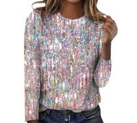 Glitzer Oberteile Damen, Pailletten Glitzer Outfit Top Pullover Silvester Oberteil Bluse Festlich Shirt Elegant Langarm Party Pulli Glitzerbluse für Frauen Glitzershirt Tunika