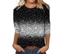 Glitzer Oberteile Damen: Pailletten Outfit Silvester Glitzer Oberteil Festliche Pullover Große Größen Shirt Langarm Damenpullover Elegant Tunika Elegant Bluse