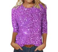 Glitzer Oberteile Damen, Silvester Outfit Glitzer Shirt, Langarm Festliches Outfit Pailletten Oberteil, Casual Weihnachtsbluse Mit Glitzer, Elegante Glitzer Bluse Party Top
