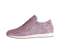 Glitzer Schuhe Damen Glitzer Sneaker Damen Schuhe Silber Rot Goldene Karneval Grüne Hippie Weiße Grün Gelbe Plateau Stiefel 70Er Pinkes Oberteil Gold Funkelnde 36 Pinke Blau Rote Stoffschuhe Flache