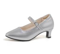 Glitzer Schuhe Damen Stilvolle, Elegante Bequeme High Heels für Damen, vielseitig einsetzbar zum Tanzen oder für den Alltag, mit Obermaterial schmalem Absatzdesign (Silver, 40)
