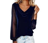 Glitzer Shirt Damen Glitzer Oberteile Pailletten Oberteil Elegant Samt Glitzernd Shirt Auffällig Glitzeroberteil Funkelnd Fasching Bluse Party Samtshirt Langarm Festliche Fasching