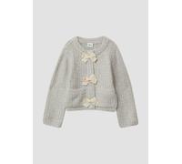 Glitzer-Strickjacke mit Schleifen und Druckknöpfen 116/122 grau 2173286.0406.116_122