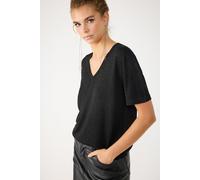 Glitzer V-Ausschnitt T-Shirt Einheitsgröße