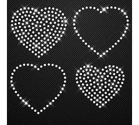 Glitzerdeals Bügelbilder Karneval Herzen kristall Love Aufbügler für Textilien Herz Strass Bügelbild für Textilien Hot-fix iron-on-transfer