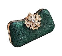 Glitzernde Strass-Clutch-Geldbörse, formelle Abend-Crossbody-Tasche für Hochzeit, Clutch, Geldbörsen für Damen, Abendtasche, dunkelgrün