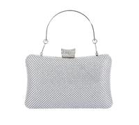 Glitzernde Strass-Handtaschen-Clutch - 21 X 12 X 6 Cm, Glitzer-Kristall, Abend-Handtasche, Kettengriff, Elegantes Formelles Accessoire, Gold-Silber-Finish | Hochzeit, Abschlussball, Bankett, Zeremonie