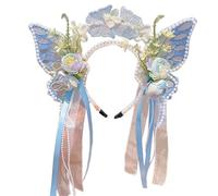 Glitzerndes Perlen Stirnband, handgewebtes Band, Schmetterling für Festzug, Abschlussball, Prinzessin, Haarschmuck, Bühnen Requisiten, Schmetterlings Stirnband für Mädchen