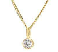 GLIZZ Anhänger Gold 333 Lab Grown Diamant 0,25 ct + vergoldete Kette GL1455 45 cm
