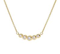 GLIZZ Damen-Halskette Gold 333/8K Zirkonia-Collier modischer Halsschmuck für Frauen, wunderschöne Geschenkidee und edles Accessoire, GL8811