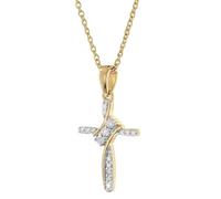 GLIZZ GL8640 Damen-Halskette mit Diamant-Kreuz Gold 333/8K