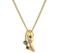 GLIZZ Damen Schmuck-Anhänger Gold 333/8K an vergoldeter Halskette modischer Halsschmuck für Frauen, wunderschöne Geschenkidee und edles Accessoire, GL8352