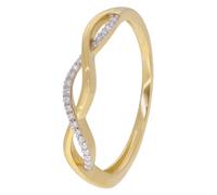 GLIZZ Damenring 333 Gold (8 Karat) Zirkonia-Ring traumhaftes Schmuckstück für Frauen, zauberhaftes Accessoire GL8764-54 Ringgröße 54/17,2