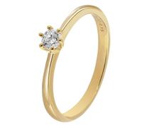 GLIZZ Damenring mit Lab Grown Diamant 0,15 ct Gold 333 Brillantring GL8658-56 Ringgröße 56/17,8