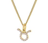 GLIZZ GL8330-02 Sternzeichen Stier Gold 333/8K an vergoldeter Silberkette 45 cm