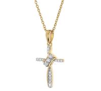 GLIZZ GL8640 Damen-Halskette mit Diamant-Kreuz Gold 333/8K