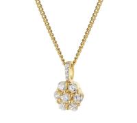 GLIZZ Schmuck Anhänger Gold 333 Zirkonia-Blüte an vergolder Silberkette GL8316