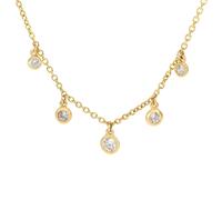 GLIZZ Schmuck Damen-Halskette Gold 333 / 8K mit 5 Zirkonia GL1688