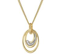 GLIZZ Schmuck Damen-Halskette mit Gold-Anhänger 333/8K Zirkonia GL8140