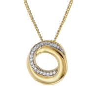 GLIZZ Schmuck Damen-Halskette mit Gold-Anhänger 333/8K Zirkonia GL8146