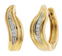 GLIZZ Schmuck Damen-Ohrringe Gold 333/8K Zirkonia Creolen GL8151