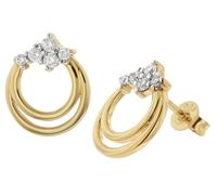 GLIZZ Schmuck Damen-Ohrringe Gold 333/8K Zirkonia Ohrstecker GL8147