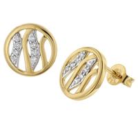 GLIZZ Schmuck Damen-Ohrringe Gold 333/8K Zirkonia Ohrstecker GL8152