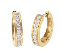 GLIZZ Schmuck Damen-Ohrringe Klapp-Creolen Gold 333 / 8K mit Zirkonia GL1684