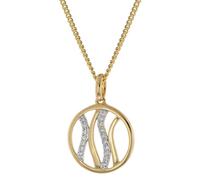 GLIZZ Schmuck Damenkette mit Gold-Anhänger 333/8K Zirkonia GL8141