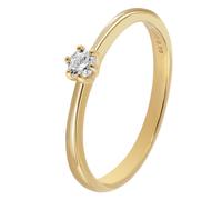 GLIZZ Schmuck Damenring mit Lab Grown Diamant 0,10 ct Gold 333 Brillantring GL8653