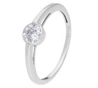 GLIZZ Schmuck Damenring Weißgold 333/8K Solitär-Ring mit Zirkonia GL1670