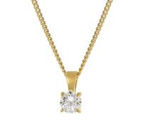 GLIZZ Schmuck Lab Grown Diamant-Anhänger 0,50 ct Gelbgold an Silberkette GL1070-45