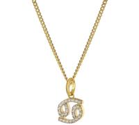 GLIZZ Schmuck Sternzeichen Krebs Gold 333/8K an vergoldeter Silberkette GL8330-04