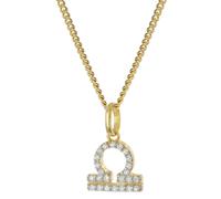 GLIZZ Schmuck Sternzeichen Waage Gold 333/8K an vergoldeter Silberkette GL8330-07