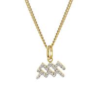 GLIZZ Schmuck Sternzeichen Wassermann Gold 333/8K an vergoldeter Silberket GL8330-11