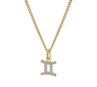 GLIZZ Schmuck Sternzeichen Zwilling Gold 333/8K an vergoldeter Silberkette GL8330-03