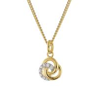 GLIZZ Schmuck Zirkonia-Anhänger Gold 333/8K an vergoldeter Silberkette GL8674