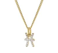 GLIZZ Sternzeichen Fische Gold 333/8K an vergoldeter Silberkette GL8330-12-45 45 cm