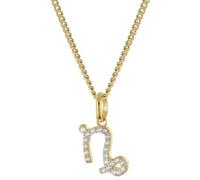 GLIZZ Sternzeichen Steinbock Gold 333/8K an vergoldeter Silberkett GL8330-10-45 45 cm