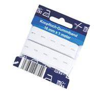 Global Partner Import von Nonfood-Waren GmbH Global Partner Knopfloch Gummiband Elastisches Band 18mm breit 100cm lang Nähen Stoffband Stretchband vielseitig - 2770