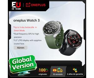 Globale Version OnePlus Watch 3 Smartwatch 1,50 Zoll LTPO AMOLED Display Snapdragon W5 Prozessor Dual Frequency GPS Wear OS Obsidian Titanium