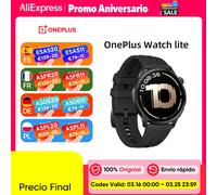 Globale Version OnePlus Watch Lite Smartwatch, 1,46 Zoll Display, 59 g, 10 Tage zuverlässige Leistung, Herzfrequenz, Blutsauerstoffüberwachung, GPS, NFC Silver Steel