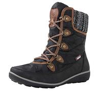 GLOBALWIN Women's Snow Boots Waterproof Mid-Calf Winter Boots for Women with Quilted Knit Panels, Warm Fleece Lining, and Non-Slip Insulated Outdoor Sole