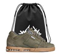 Globe Sabre Moss Gum Unisex Slip-On Skateschuhe aus Wildleder und Mesh, Sohle mit Nitrocel Airbag und S-Trac-Grip, Step-in-Einlegesohle, normale Passform, mit Tasche, Moos, 46 EU