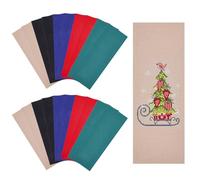 GLOBLELAND 20 Stück 5 Farben Blank Kreuzstich Lesezeichen 14CT 19x7cm bunte Baumwolle Kreuz Stickerei Lesezeichen Stoff Stich einfache Stickerei Stoff Buch Marker für DIY Handwerk Nähen Leser