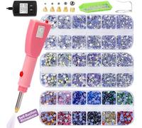 GLOCTO Bedazzler Set mit Strasssteinen, selbstsaugende Auto-Pickup-Steine, Hotfix-Applikator-Werkzeug mit 5.000 Strasssteinen, perfekt für das Hinzufügen von Glanz auf Kleidung, Stoff und