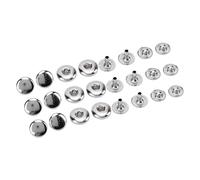GLOGLOW 200 Set Leder-Druckknöpfe, 8 mm Metall-Druckknöpfe Druckknöpfe Exquisite glänzende Messing-Druckknöpfe Metall-Druckknöpfe für Lederhandwerk Nähen Reparatur Kleidung Knopf-Set Silber