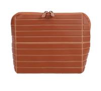 GLOGLOW Kosmetik-Reisetasche, Gestreift, Große Tasche, PVC-Make-up-Organizer, 9,84 X 7,28 Zoll, Tragbarer Toilettenartikelhalter für Hautpflege- und Pinselaufbewahrungslösungen (Brown)