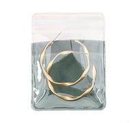 Glomc 1 Packung transparente PVC-Schmuck-Aufbewahrungsbeutel für Ohrringe, Ringe, Halsketten, versiegelte Beutel mit klarer Sichtbarkeit für Reiseorganisation, 9 x 6,5 cm (Mitte und Schwarz)